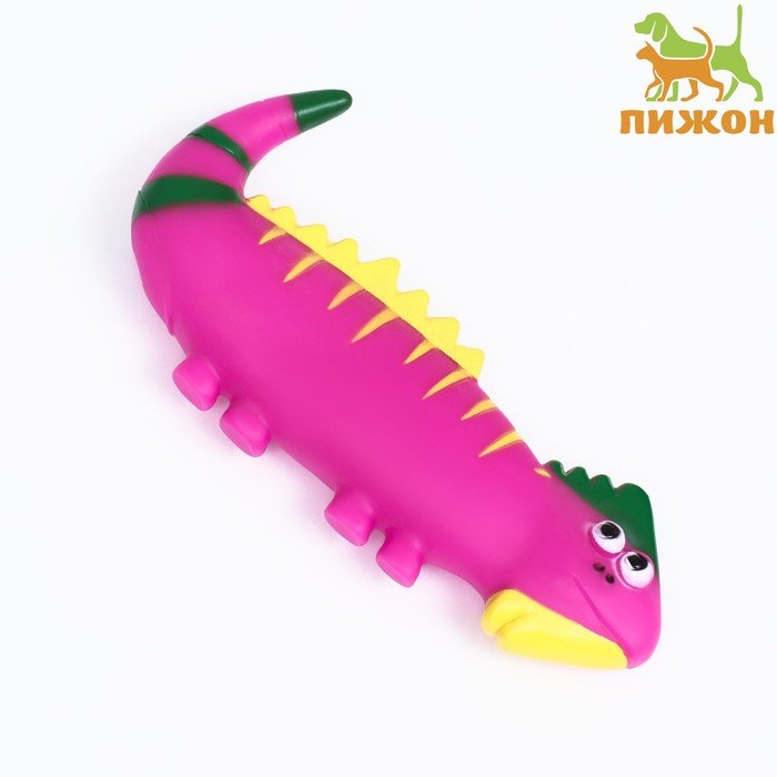 Игрушка пищащая "Хамелеон" для собак, 19 см, фиолетовая