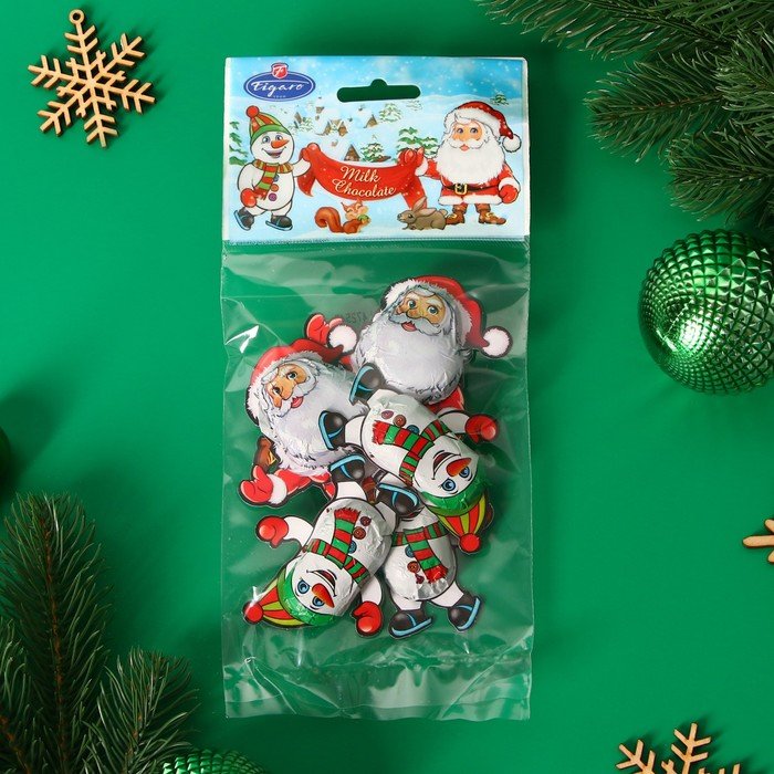 Шоколад фигурный "Рождественские" в пакете, 57 г