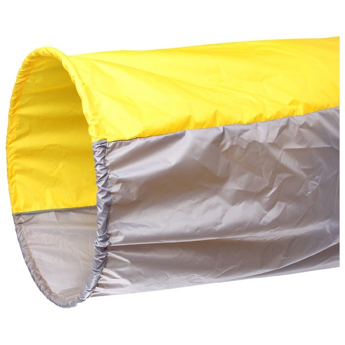 Тоннель для эстафет, длина 3,5 м, 2 обруча d=75 см, цвет жёлтый/серый