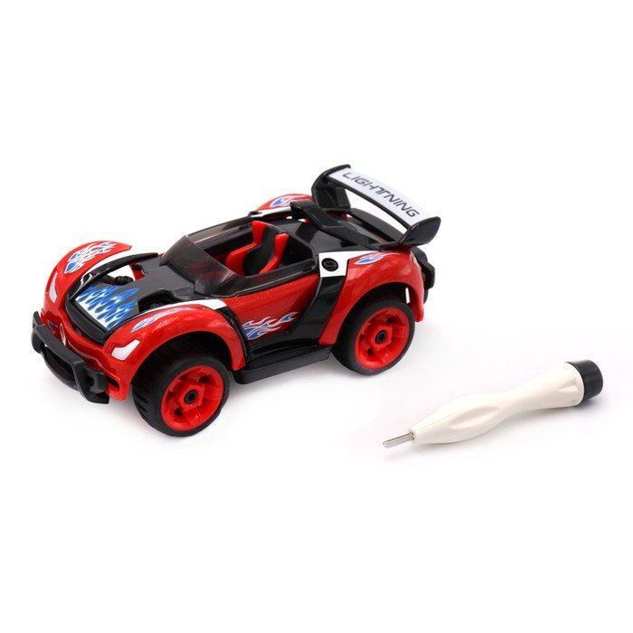 Машинка DIY Funky Toys, металлическая, с аксессуарами, красного цвета, 13 см
