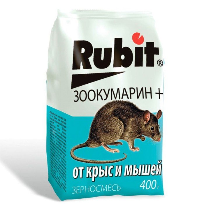 Зерновая смесь "Rubit" Зоокумарин+. от крыс и мышей, , 400 Г