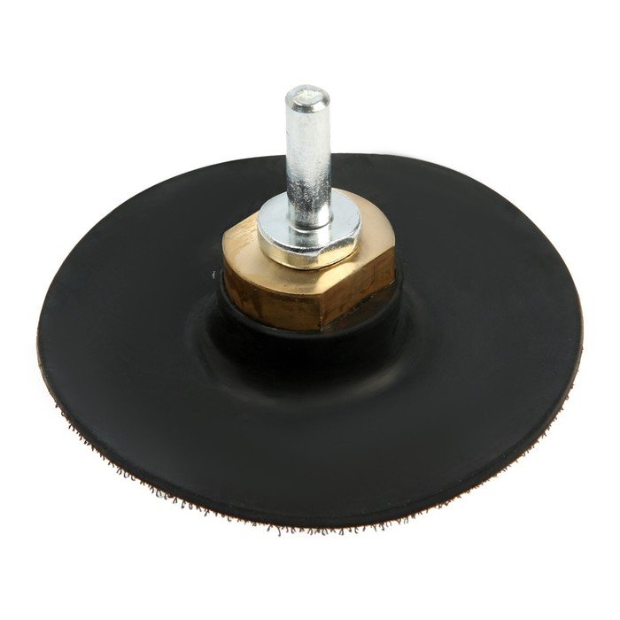 Насадка с липучкой для дрели и УШМ ТУНДРА, тонкий резиновый диск, М14, с адаптером, 100 мм