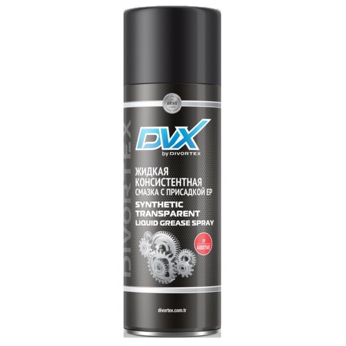 Смазка универсальная DVX Synthetic Transparent Liquid Grease Spray with EP, синтетическая, аэрозоль, 400 мл