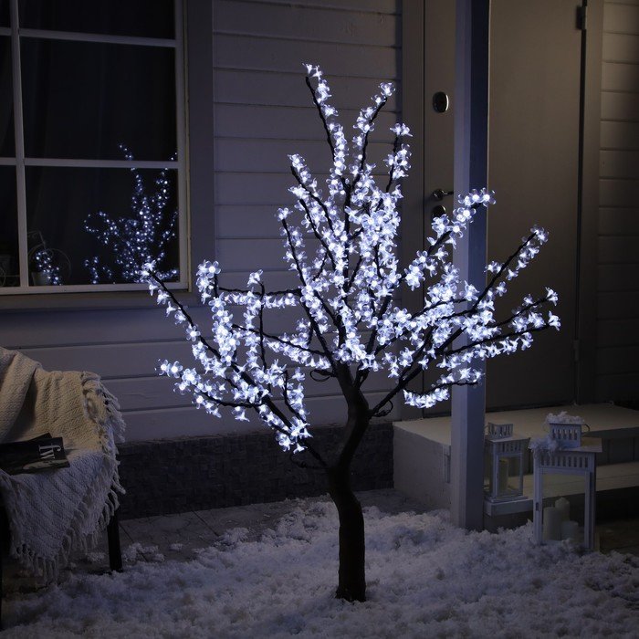 Светодиодное дерево «Сакура» 1.5 м, 540 LED, постоянное свечение, 220 В, свечение белое
