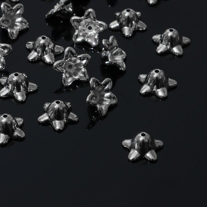 Шапочки для бусин 1,3*1,3*1см, (набор 100шт), цвет серебро