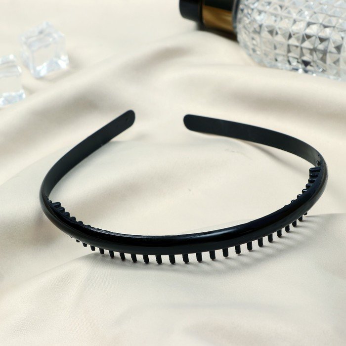 Ободок для волос "Ночка" гребень классика, 1,8 см, чёрный