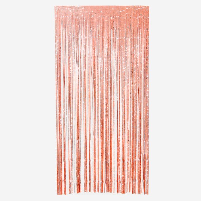 Праздничный занавес «Дождик» со звёздами, р. 200 х 100 см, розовый