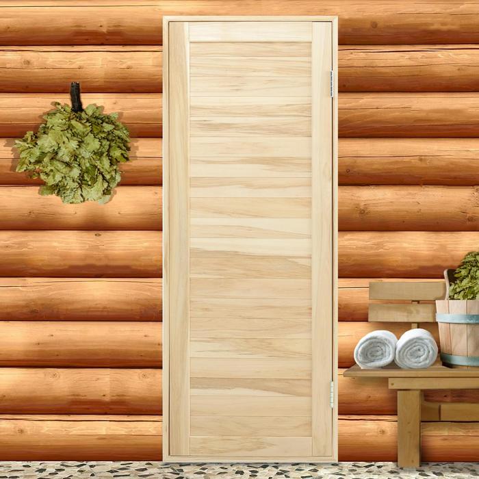 Дверь для бани и сауны из шпунтованной доски, ЛИПА Эконом, 180х70 см