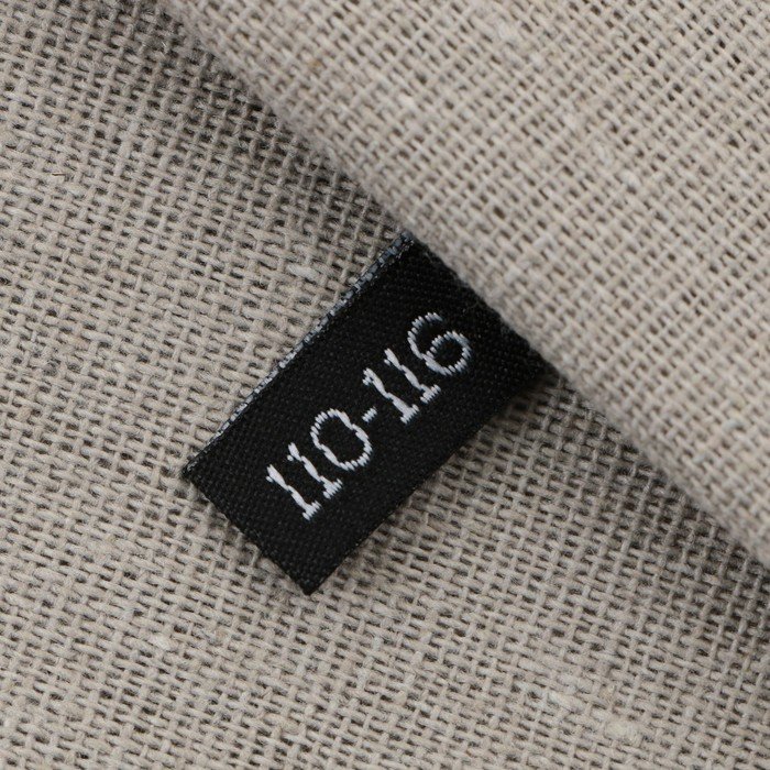 Нашивка текстильная «110-116», 5 х 1.1 см, цвет чёрный