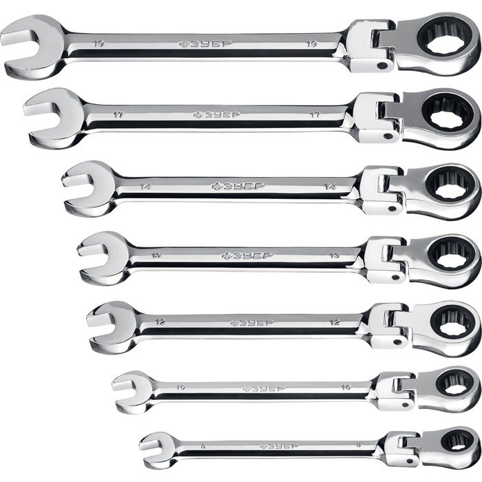 Набор комбинированных гаечных ключей ЗУБР 27101-H7, 8 - 19 мм, 7 шт.