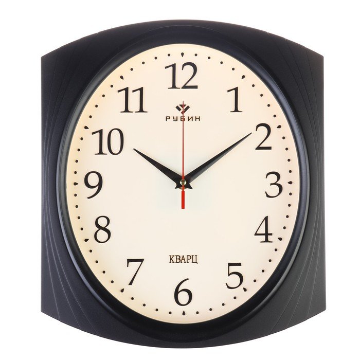 Часы настенные, интерьерные "Классика" 28 х 31.5 см, бесшумные, корпус черный