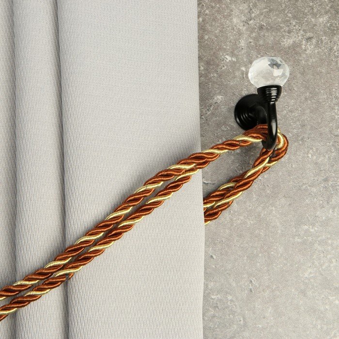Крючок для штор KS007 CAPPIO, однорожковый, цвет черный, 2 шт