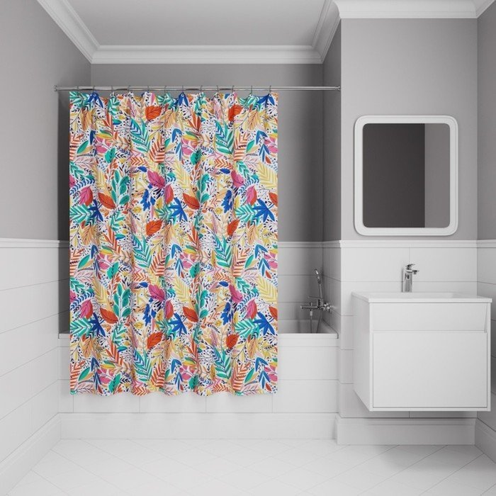 Штора для ванной комнаты IDDIS BF04P18i11, 200х180 см, полиэстер, цвет разноцветный