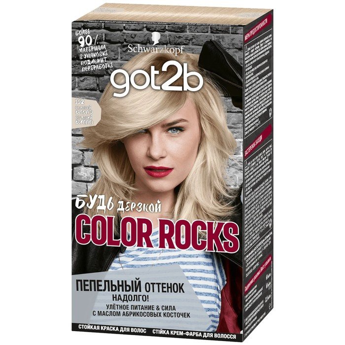 Краска для волос Got2b Color Rocks, 102 бежевый блонд, 142.5 мл
