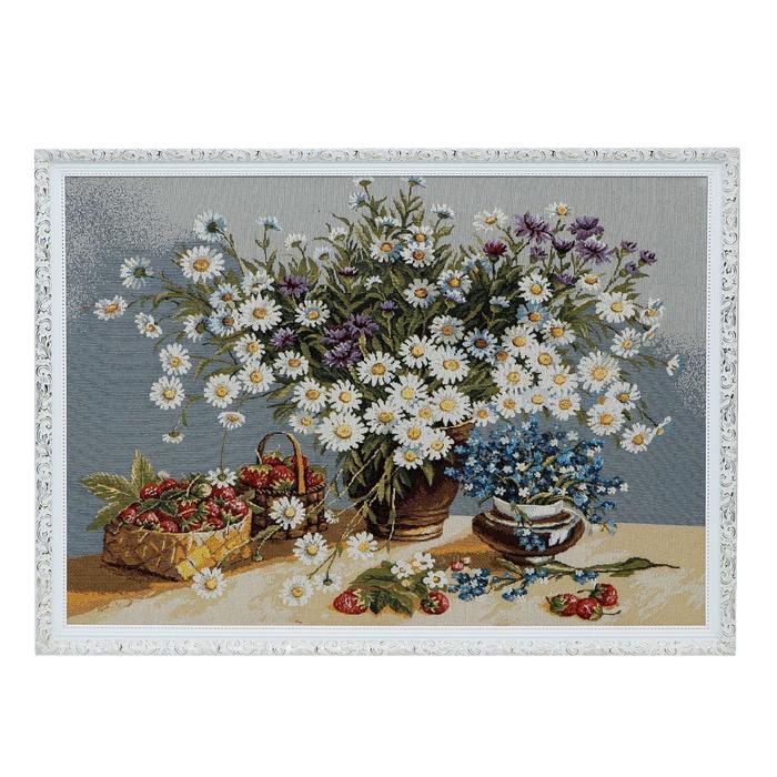 Гобеленовая картина "Белые ромашки" 70х50 см