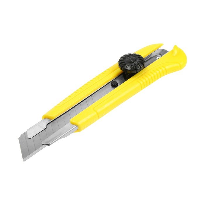 Нож универсальный ТУНДРА, металлическая направляющая, винтовой фиксатор, 25 мм