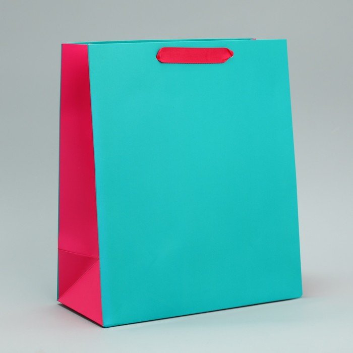 Пакет подарочный двухцветный «Розовый-голубой», ML 23 х 27 х 11.5 см