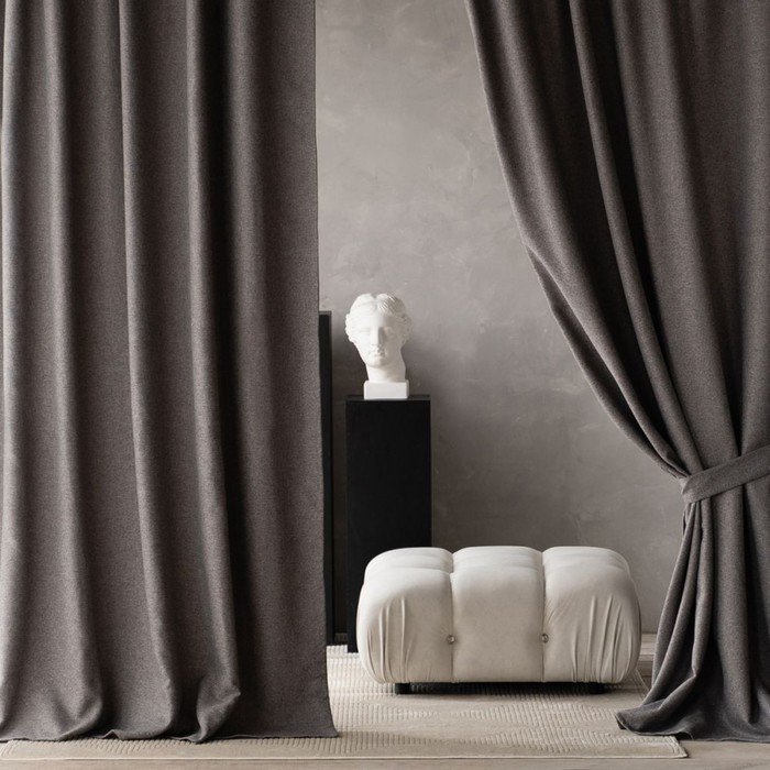 Комплект штор с подхватами «Вандер», размер 2х200х270 см, цвет темно-серый