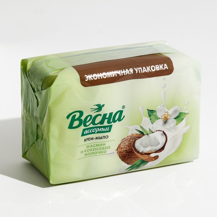 Туалетное мыло ВЕСНА, Ассорти жасмин и кокосовое молочко, 300 г