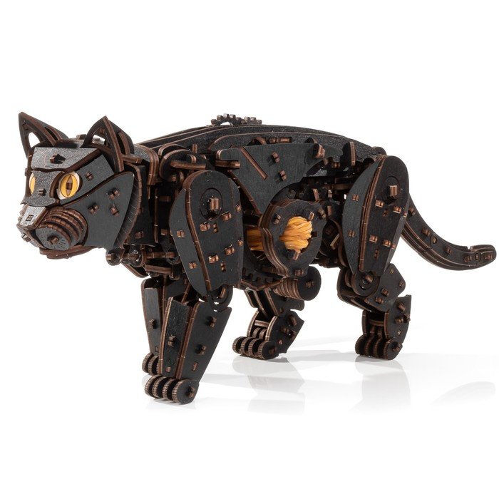 Механическая сборная модель, деревянный конструктор «Черный Кот (Кошка)»