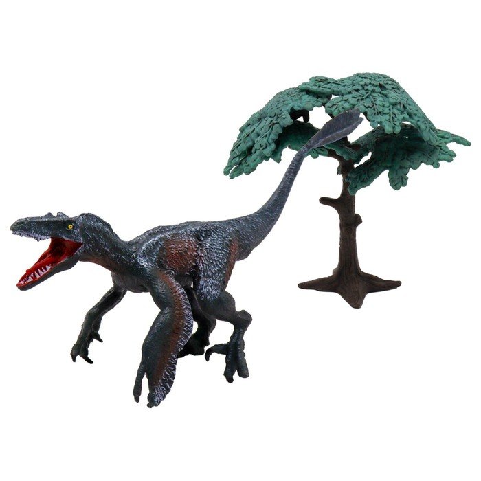 Фигурка динозавра Funky Toys «Пернатый велоцираптор», с аксессуаром, цвет тёмно-синий