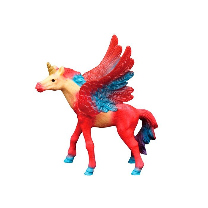 Фигурка «Мир фэнтези: красный жеребёнок-единорог с крыльями»
