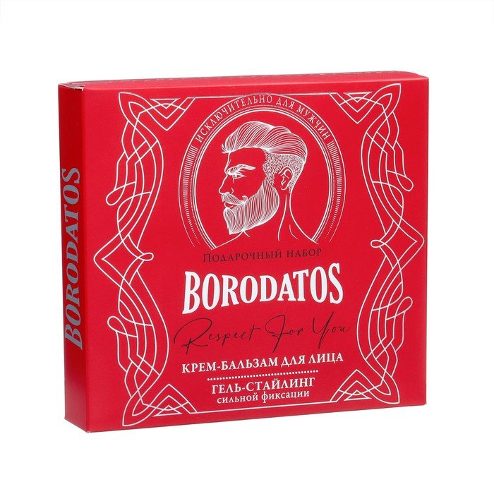 Подарочный набор Borodatos: Гель-стайлинг для волос, 75 мл + Крем-бальзам для лица, 75 мл