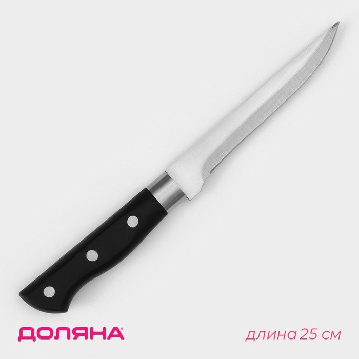 Нож обвалочный Доляна «Кронос», лезвие 14 см, цвет чёрный