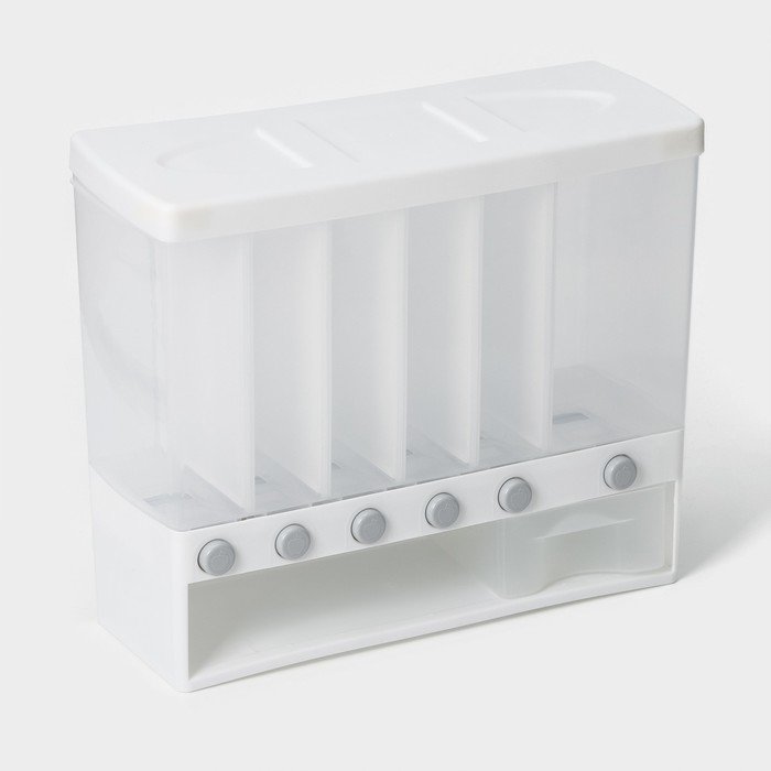 Органайзер для сыпучих продуктов с 6 ячейками, 39×14,5×32 см, цвет белый