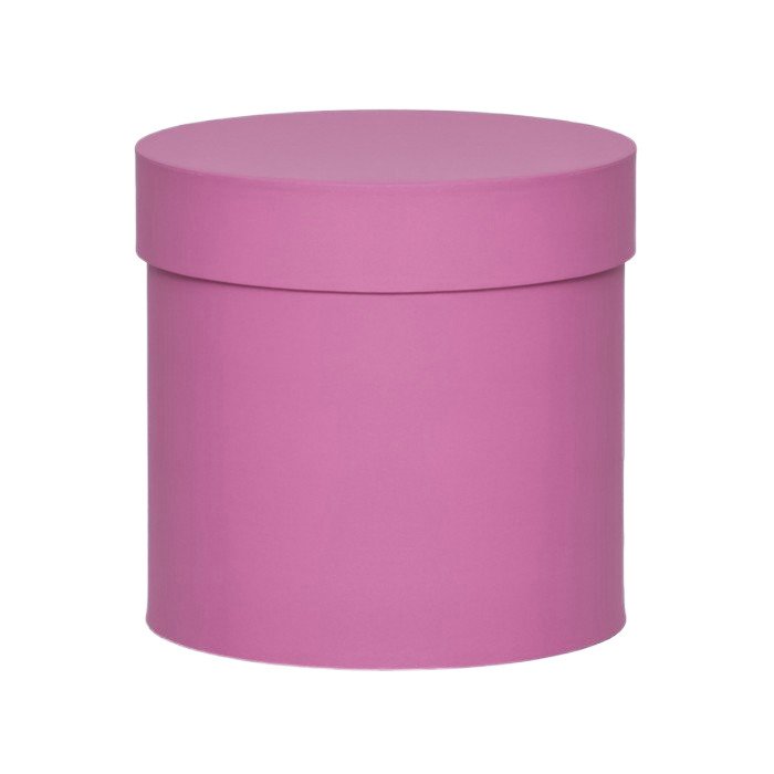 Шляпная коробка 12х12см розовая с крышкой - 1 шт