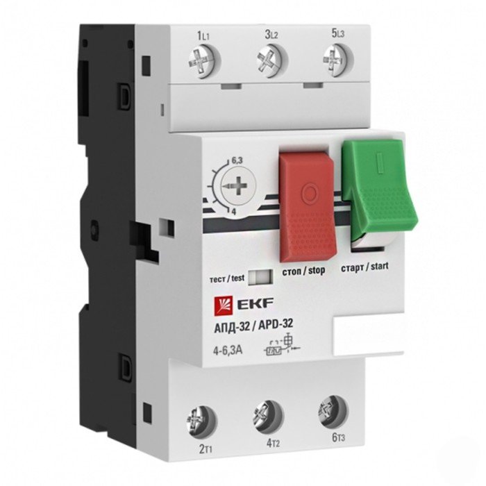 Выключатель автоматический для защиты двигателя АПД-32 4-6.3А EKF apd2-4.0-6.3