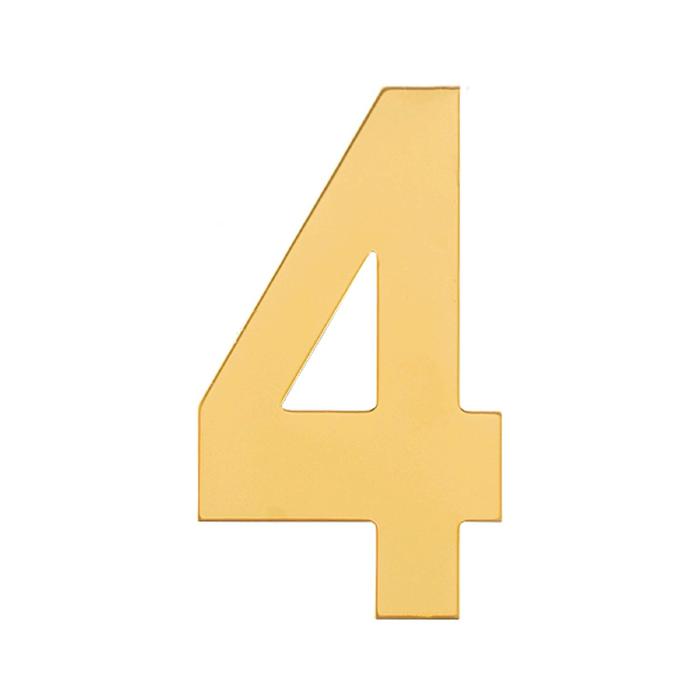 Номер дверной "4" MARLOK, металл, цвет золото