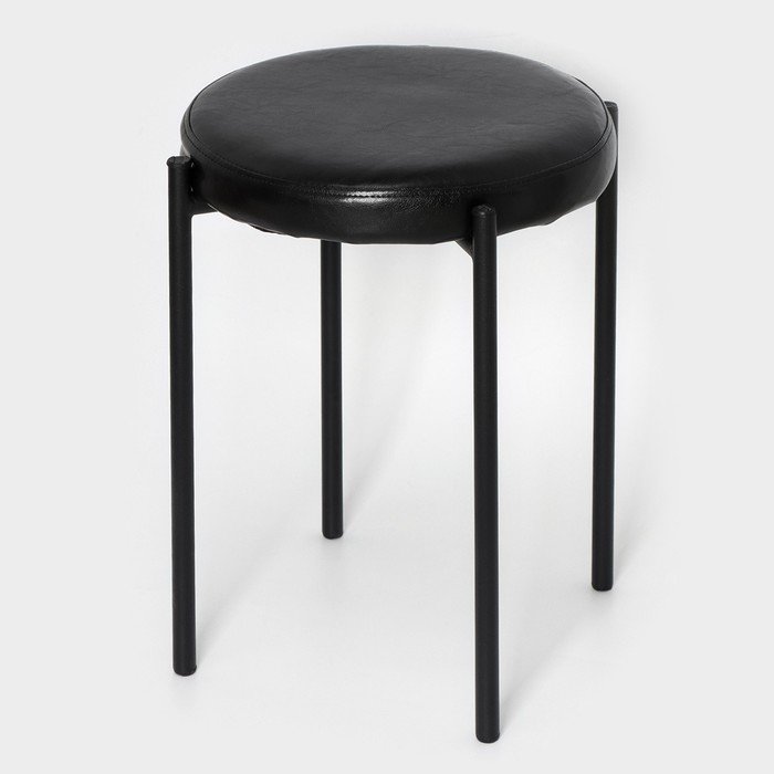 Табурет с круглым сиденьем НТ4/B, нагрузка 150 кг, 38,5x45 см, цвет черный