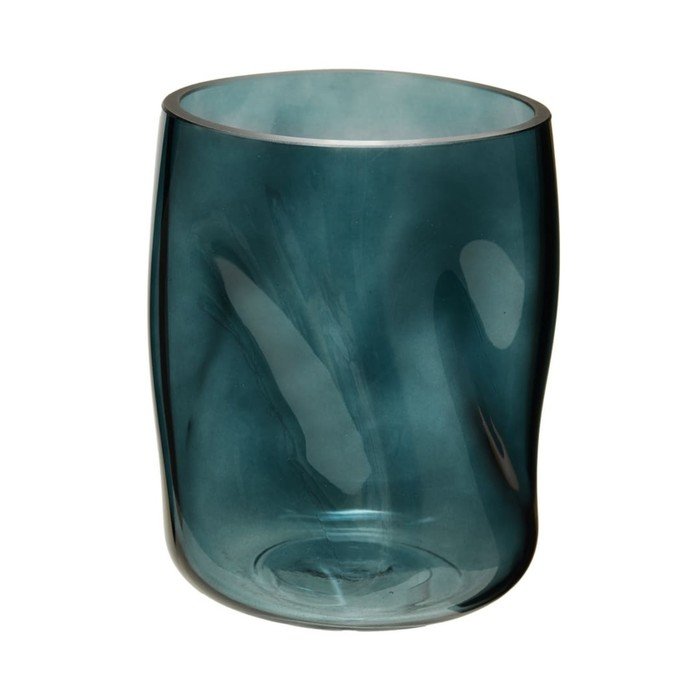 Декоративная ваза из стекла «Динамика», 135×135×175 мм, цвет синий
