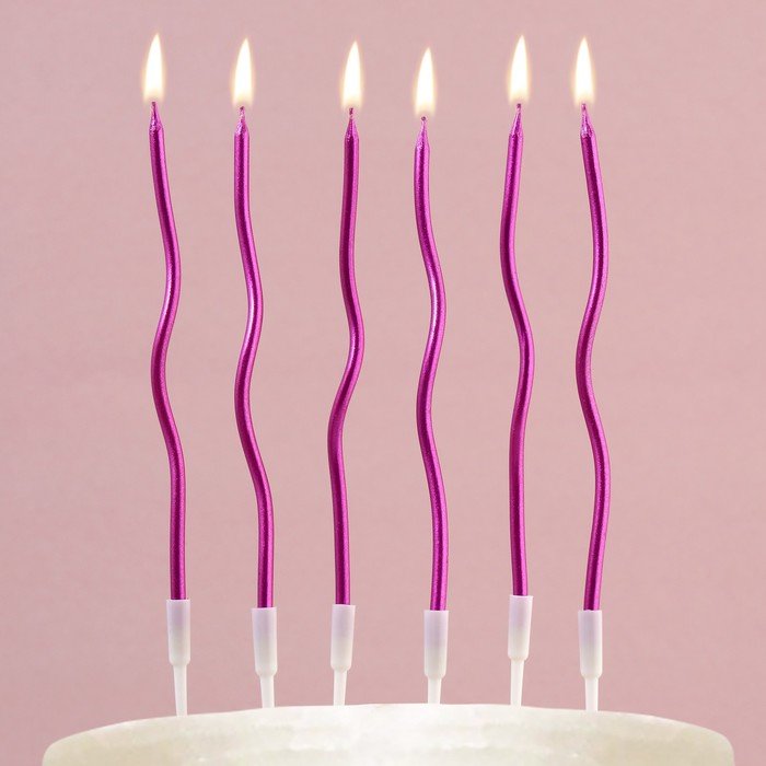 Свечи в торт "Для твоего праздника", фиолетовые, 10 шт.