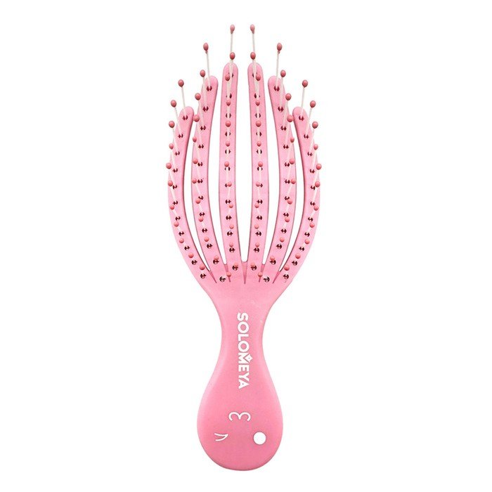 Расчёска-мини для сухих и влажных волос Solomeya «Розовый осьминог»
