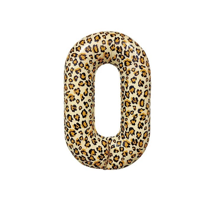 Шар фольгированный 32" Цифра 0, цвет леопард