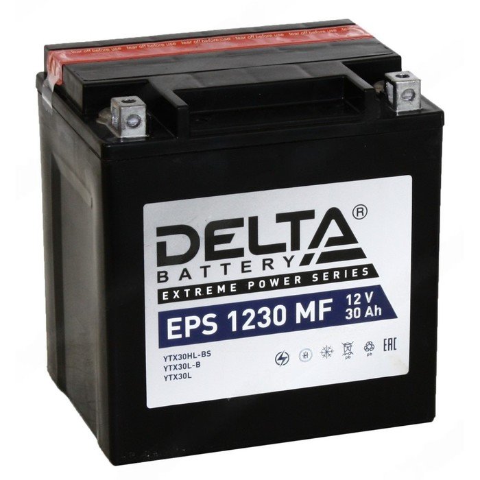 Аккумуляторная батарея Delta 30 Ач, EPS 1230 MF (YTX30L-BS), обратная полярность