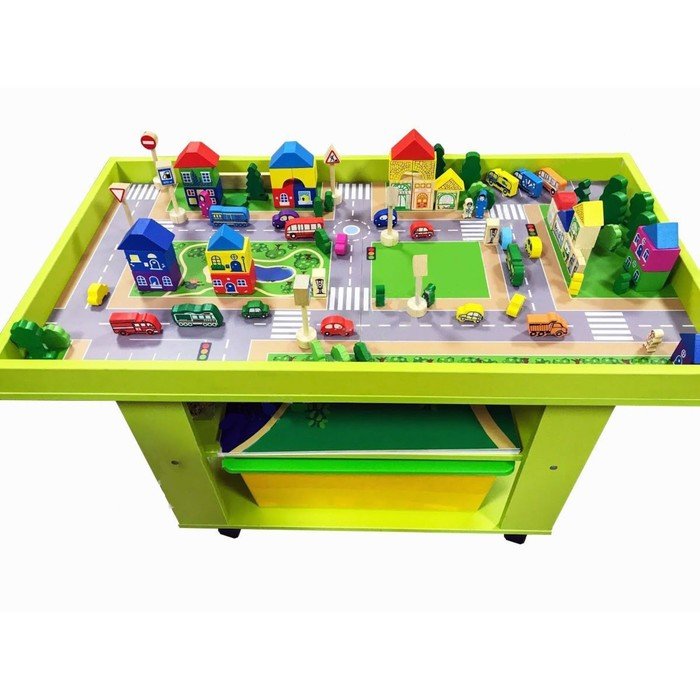 Игровой стол для самостоятельной деятельности, 1000×550×610 мм, цвет зелёный/разноцветный