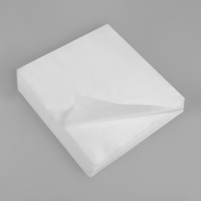 Одноразовые косметические салфетки, 100 шт, плотность 40г/м2, спанлейс, 20 × 20 см, цвет белый