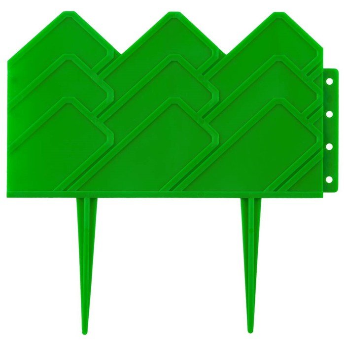 Ограждение декоративное, 14 × 310 см, 13 секций, пластик, зелёный, GRINDA
