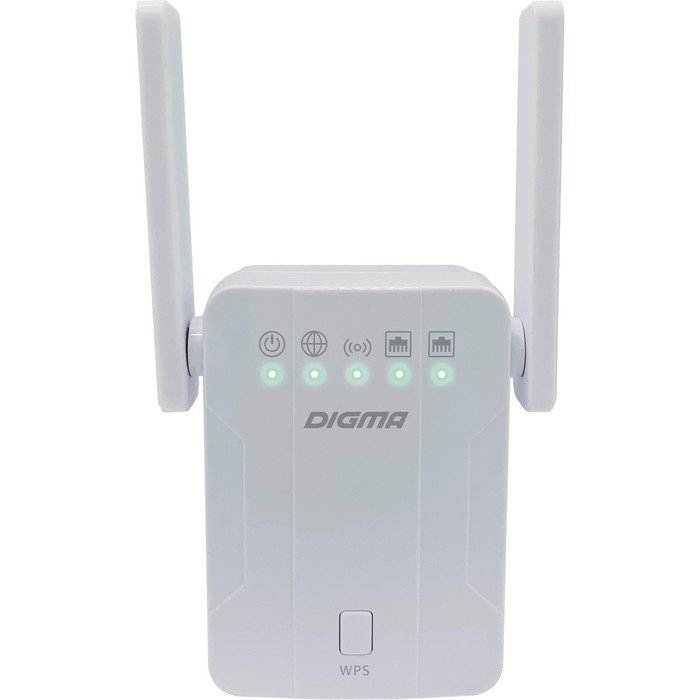Повторитель беспроводного сигнала Digma D-WR300 N300 10/100BASE-TX/Wi-Fi белый (упак.:1шт)   1029505