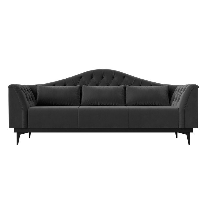 Прямой диван «Флорида», велюр, цвет серый