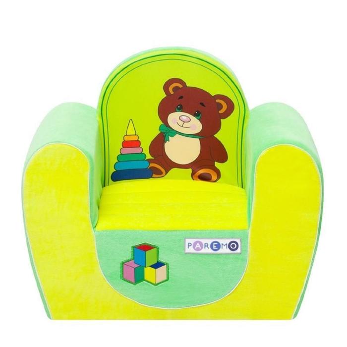 Игровое кресло «Медвежонок», цвет жёлтый/салатовый