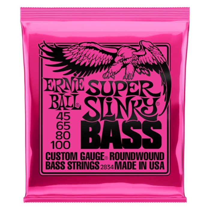 Струны для бас-гитары ERNIE BALL 2834 Nickel Wound Bass Super Slinky (45-65-80-100)