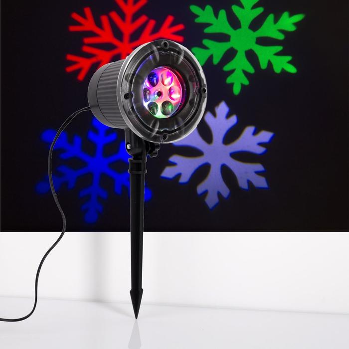 Световой прибор «Цветные снежинки», IP65, свечение мульти, 12 В