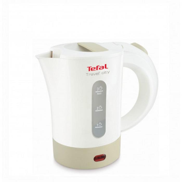 Чайник электрический Tefal KO120130, пластик, 0.5 л, 650 Вт, белый/бежевый