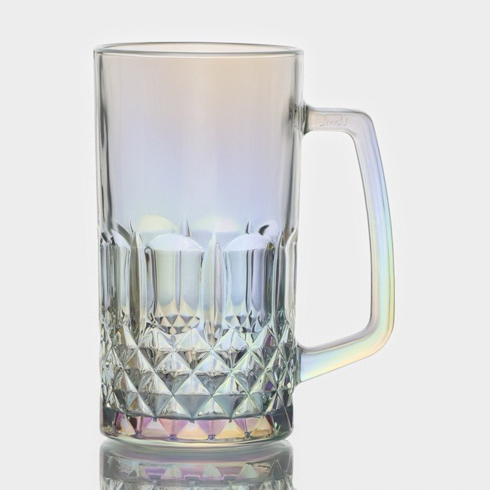 Кружка для пива "Кристалл" 500 мл 11,5х8,3х15, цвет перламутровый