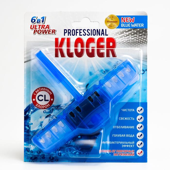 Чистящее средство для унитазов "Kloger Proff", подвеска 6 в 1, с хлором, 1 шт.