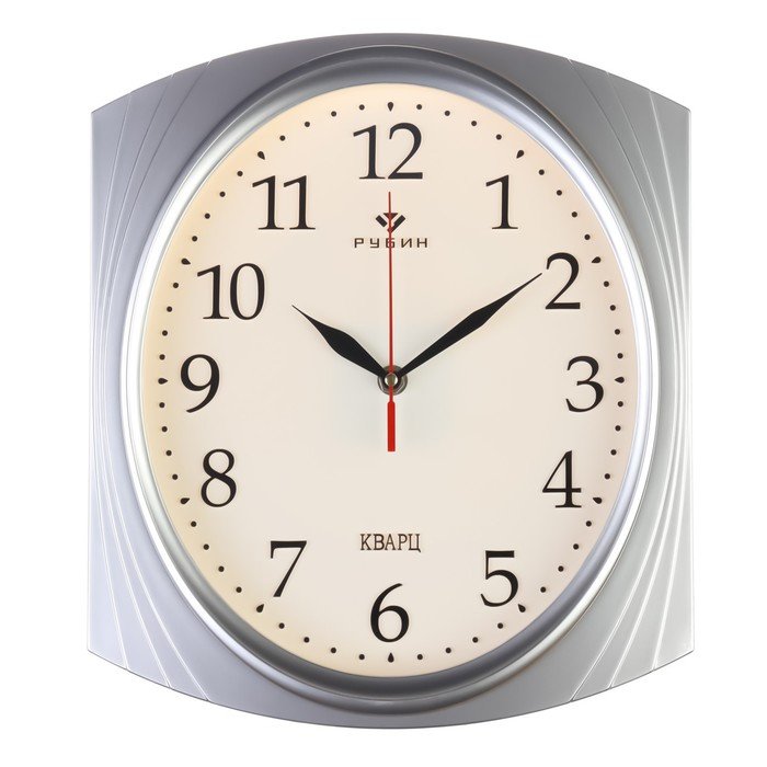 Часы настенные, интерьерные "Классика" 28 х 31.5 см, бесшумные, корпус серебро